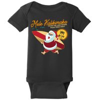 Mele Kalikimaka Surfer Santa Claus Baby Bodysuit
