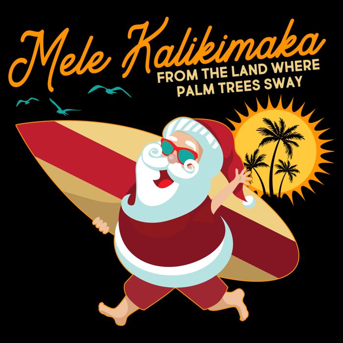 Mele Kalikimaka Surfer Santa Claus Baby Bodysuit