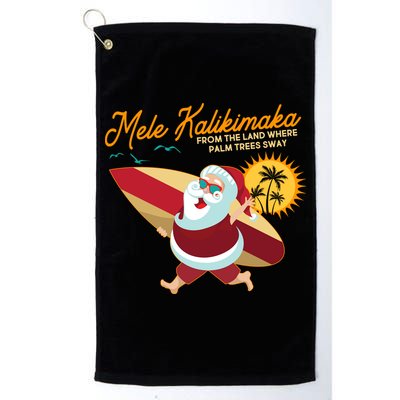 Mele Kalikimaka Surfer Santa Claus Golf Towel