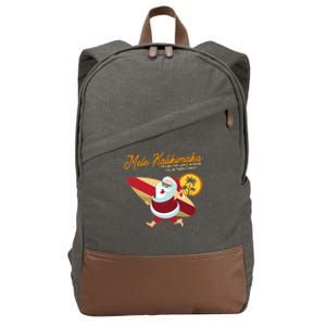 Mele Kalikimaka Surfer Santa Claus Cotton Canvas Backpack