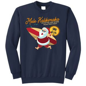 Mele Kalikimaka Surfer Santa Claus Sweatshirt