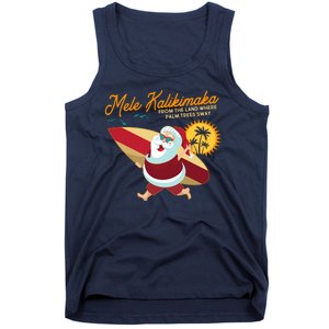 Mele Kalikimaka Surfer Santa Claus Tank Top