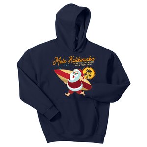 Mele Kalikimaka Surfer Santa Claus Kids Hoodie