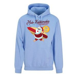 Mele Kalikimaka Surfer Santa Claus Unisex Surf Hoodie