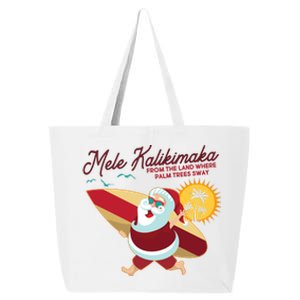 Mele Kalikimaka Surfer Santa Claus 25L Jumbo Tote