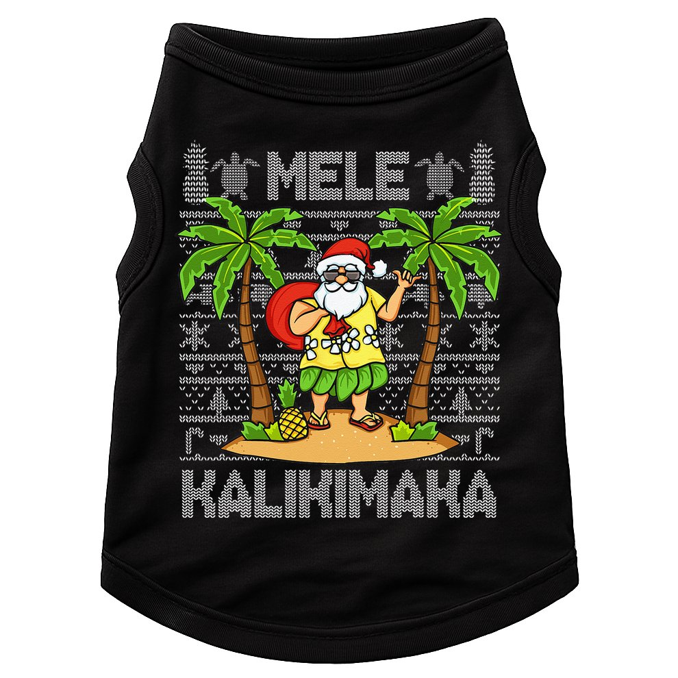 Mele Kalikimaka Santa Claus Hawaiian Christmas In July Doggie Tank