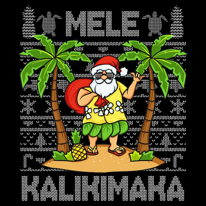 Mele Kalikimaka Santa Claus Hawaiian Christmas In July Cooling Performance Crew T-Shirt