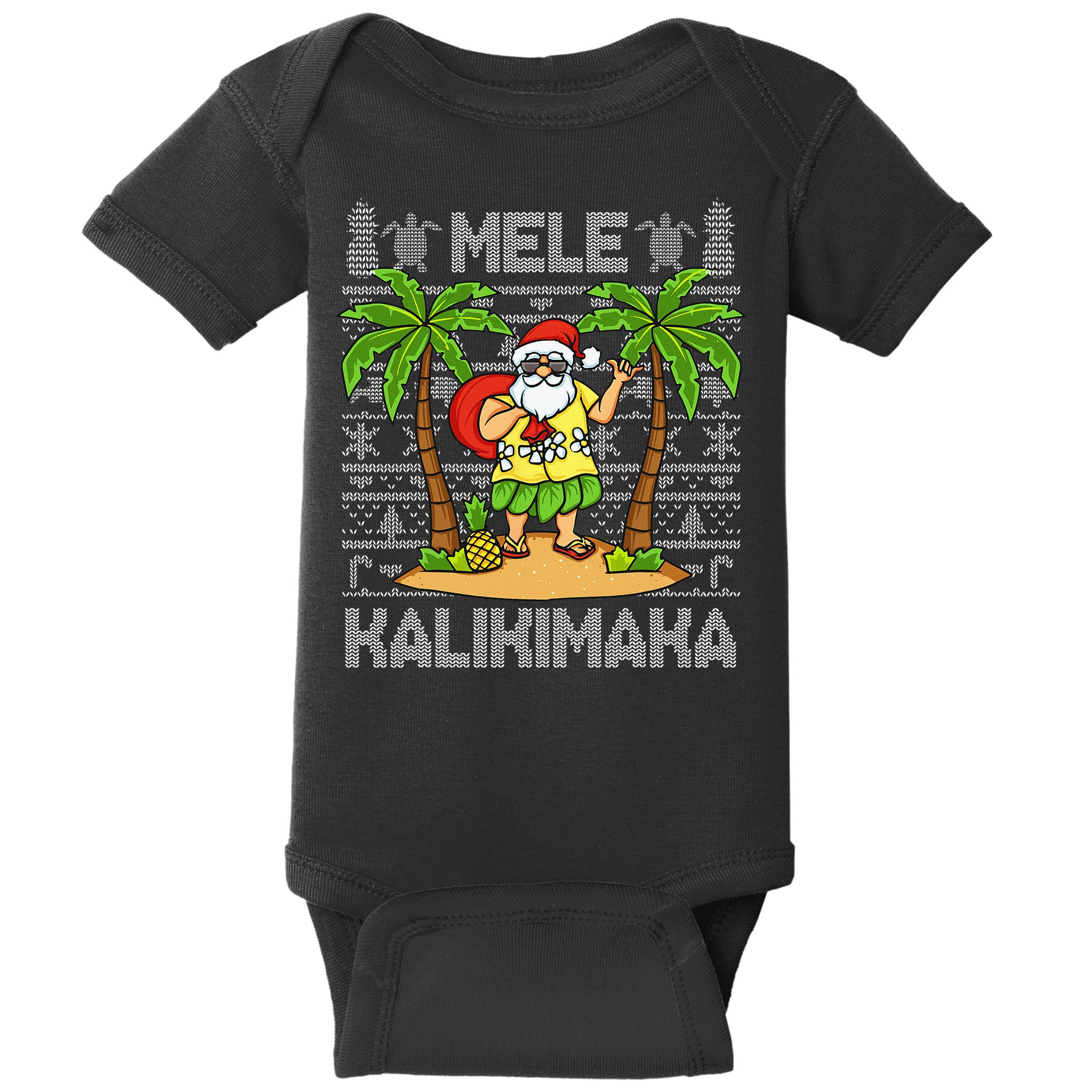 Mele Kalikimaka Santa Claus Hawaiian Christmas In July Baby Bodysuit
