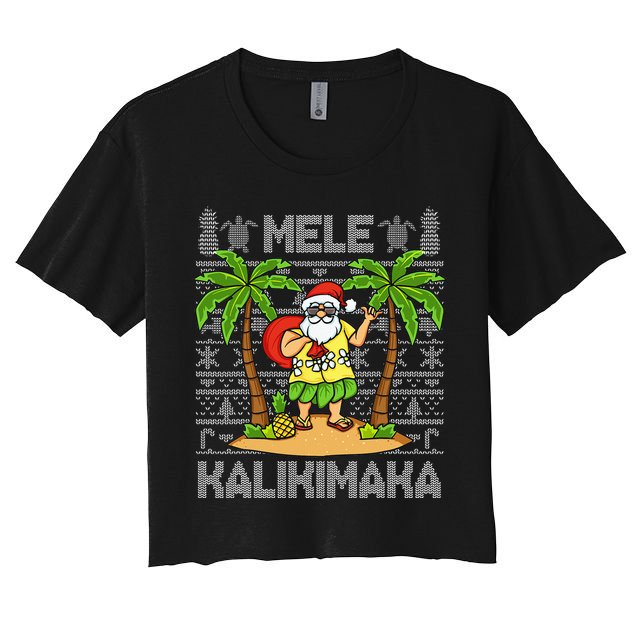 Mele Kalikimaka Santa Claus Hawaiian Christmas In July Crop Top