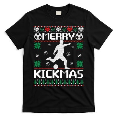 Merry Kickmas Soccer Player Sports Ugly Christmas Sweater T-Shirt