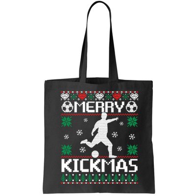 Merry Kickmas Soccer Player Sports Ugly Christmas Sweater Bag