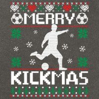 Merry Kickmas Soccer Player Sports Ugly Christmas Sweater Cotton Canvas Backpack