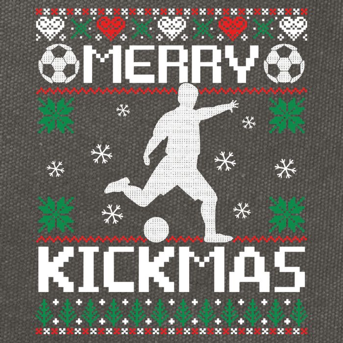 Merry Kickmas Soccer Player Sports Ugly Christmas Sweater Cotton Canvas Backpack