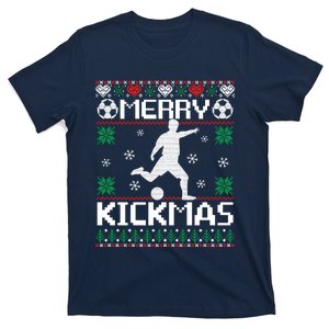 Merry Kickmas Soccer Player Sports Ugly Christmas Sweater T-Shirt