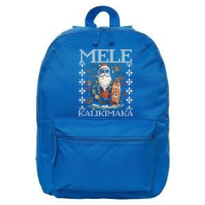 Mele Kalikimaka Santa Claus Tropical Xmas Hawaii Christmas Cool Gift 16 in Basic Backpack