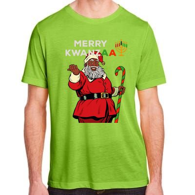 Merry Kwanzaa Santa Black Christmas African American Adult ChromaSoft Performance T-Shirt