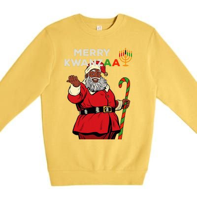 Merry Kwanzaa Santa Black Christmas African American Premium Crewneck Sweatshirt