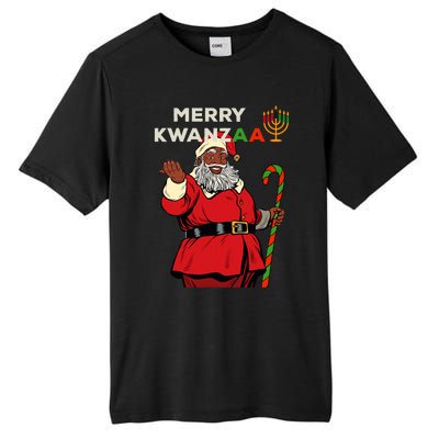 Merry Kwanzaa Santa Black Christmas African American Tall Fusion ChromaSoft Performance T-Shirt