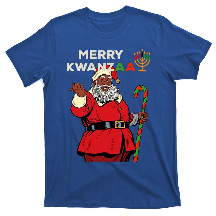 Merry Kwanzaa Santa Black Christmas African American T-Shirt