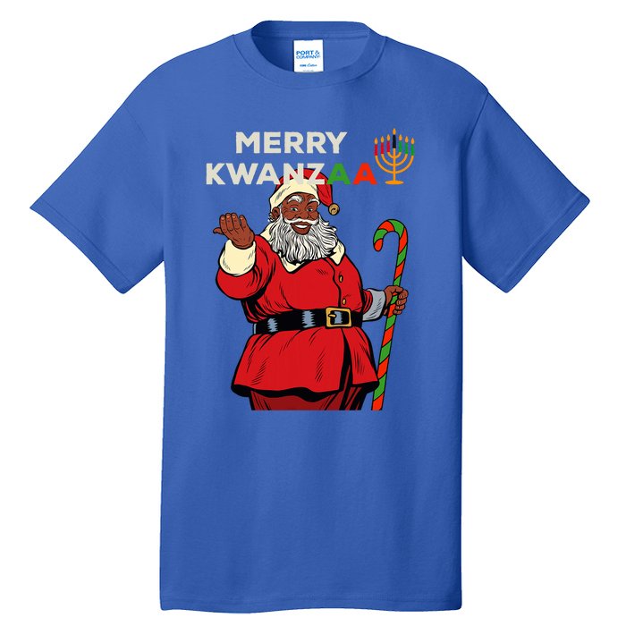 Merry Kwanzaa Santa Black Christmas African American Tall T-Shirt