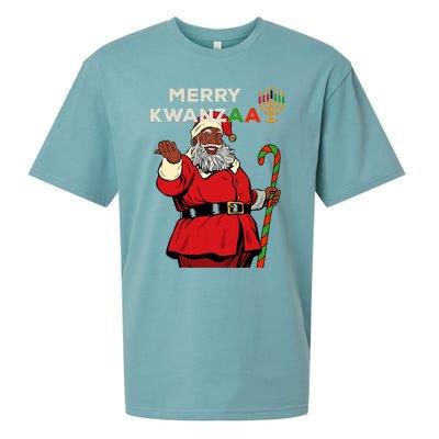 Merry Kwanzaa Santa Black Christmas African American Sueded Cloud Jersey T-Shirt