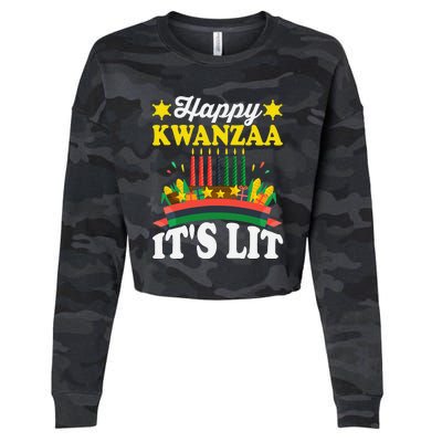 Happy Kwanzaa It's Lit African American Cropped Pullover Crew