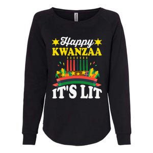 Happy Kwanzaa It's Lit African American Womens California Wash Sweatshirt