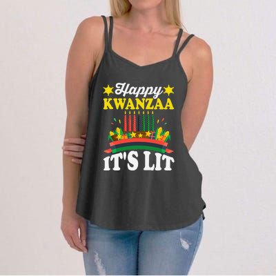 Happy Kwanzaa It's Lit African American Women's Strappy Tank