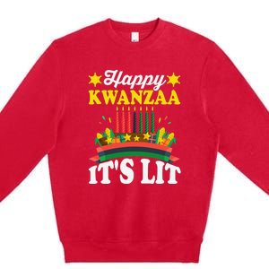 Happy Kwanzaa It's Lit African American Premium Crewneck Sweatshirt