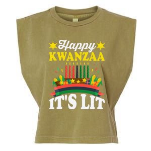 Happy Kwanzaa It's Lit African American Garment-Dyed Women's Muscle Tee