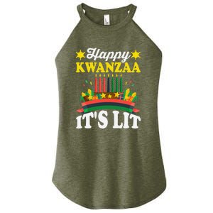 Happy Kwanzaa It's Lit African American Women's Perfect Tri Rocker Tank