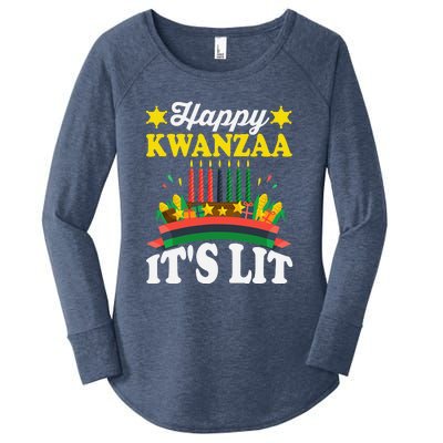 Happy Kwanzaa It's Lit African American Women's Perfect Tri Tunic Long Sleeve Shirt