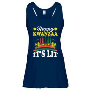 Happy Kwanzaa It's Lit African American Ladies Essential Flowy Tank