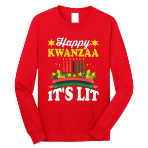 Happy Kwanzaa It's Lit African American Long Sleeve Shirt