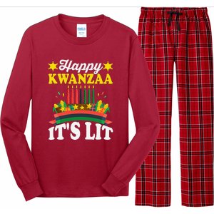 Happy Kwanzaa It's Lit African American Long Sleeve Pajama Set