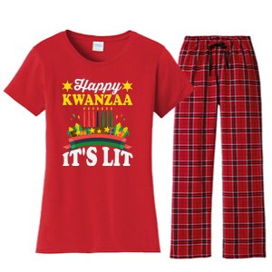 Happy Kwanzaa It's Lit African American Women's Flannel Pajama Set