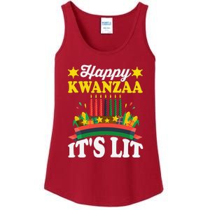 Happy Kwanzaa It's Lit African American Ladies Essential Tank