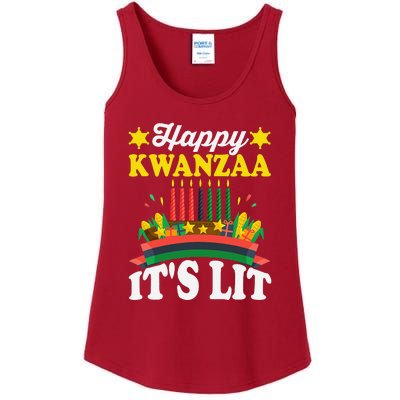 Happy Kwanzaa It's Lit African American Ladies Essential Tank