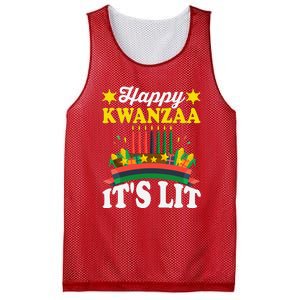 Happy Kwanzaa It's Lit African American Mesh Reversible Basketball Jersey Tank