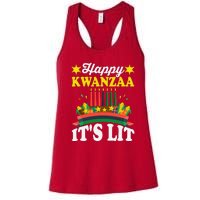 Happy Kwanzaa It's Lit African American Women's Racerback Tank