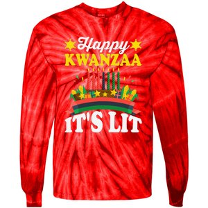 Happy Kwanzaa It's Lit African American Tie-Dye Long Sleeve Shirt