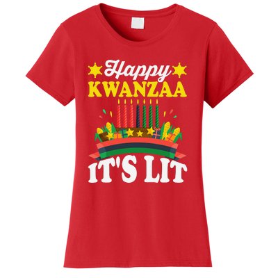 Happy Kwanzaa It's Lit African American Women's T-Shirt