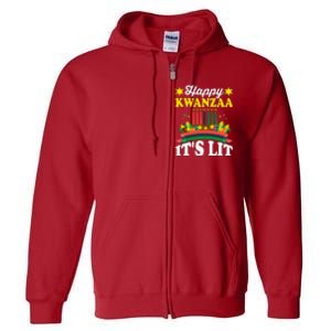 Happy Kwanzaa It's Lit African American Full Zip Hoodie