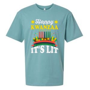 Happy Kwanzaa It's Lit African American Sueded Cloud Jersey T-Shirt