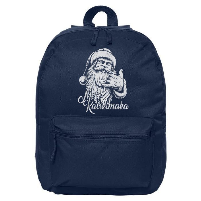 Mele Kalikimaka Santa Claus Hawaiian Christmas Hawaii Spirit 16 in Basic Backpack