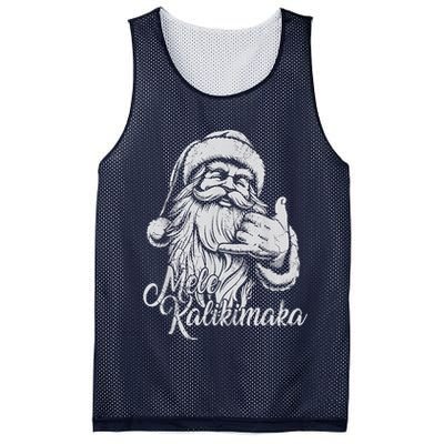 Mele Kalikimaka Santa Claus Hawaiian Christmas Hawaii Spirit Mesh Reversible Basketball Jersey Tank