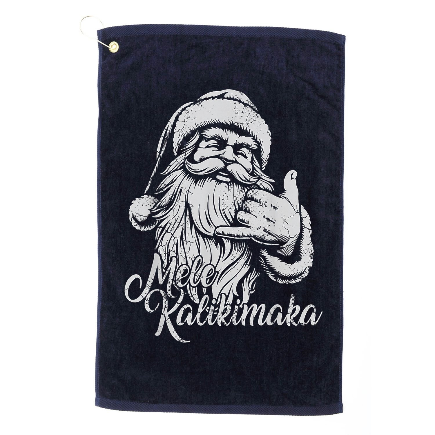 Mele Kalikimaka Santa Claus Hawaiian Christmas Hawaii Spirit Golf Towel