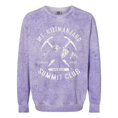 Mount Kilimanjaro Summit Club I Climbed Mt Kilimanjaro Colorblast Crewneck Sweatshirt