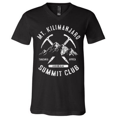 Mount Kilimanjaro Summit Club I Climbed Mt Kilimanjaro V-Neck T-Shirt