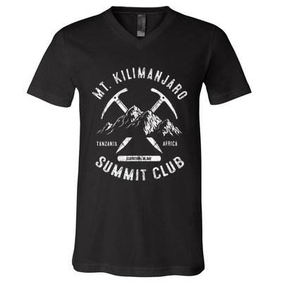 Mount Kilimanjaro Summit Club I Climbed Mt Kilimanjaro V-Neck T-Shirt